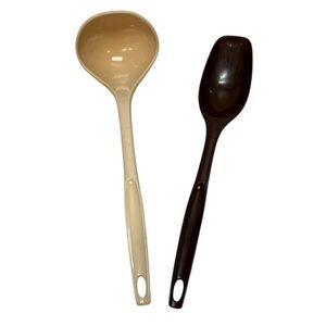 Vintage Foley Almond Brown Nylon Plastic Ladle & Serving Spoon Utensils